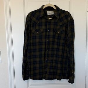 Cody James Men's Blue and Green Plaid Casual Button Down Shirt